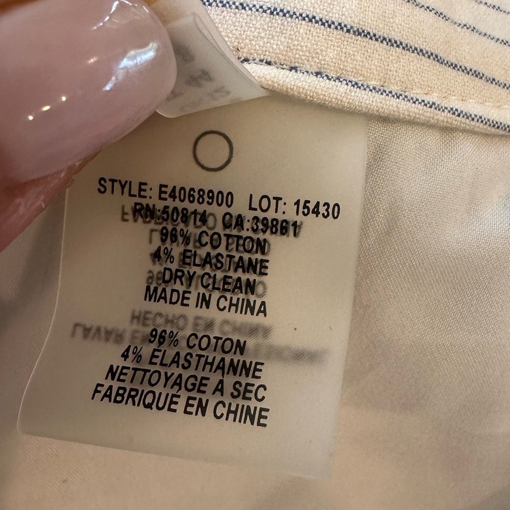 Elie Tahari White & Blue Striped Capri Women's Pants size 8 - Picture 11 of 13